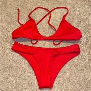 Red crossed back bikini (NWOT)
